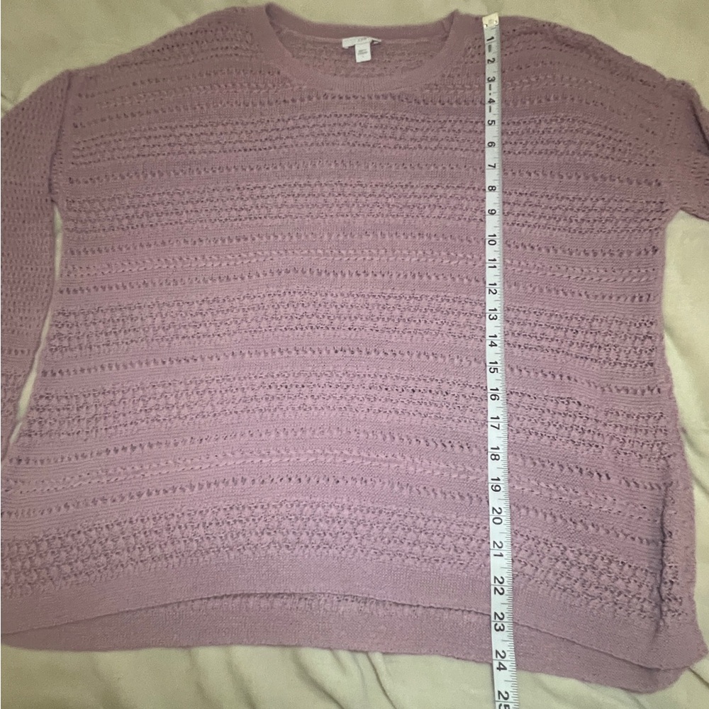 J Jill Tunic‎ Sweater Womens Size L Mauve/purple Open Knit A7 - Picture 7 of 7